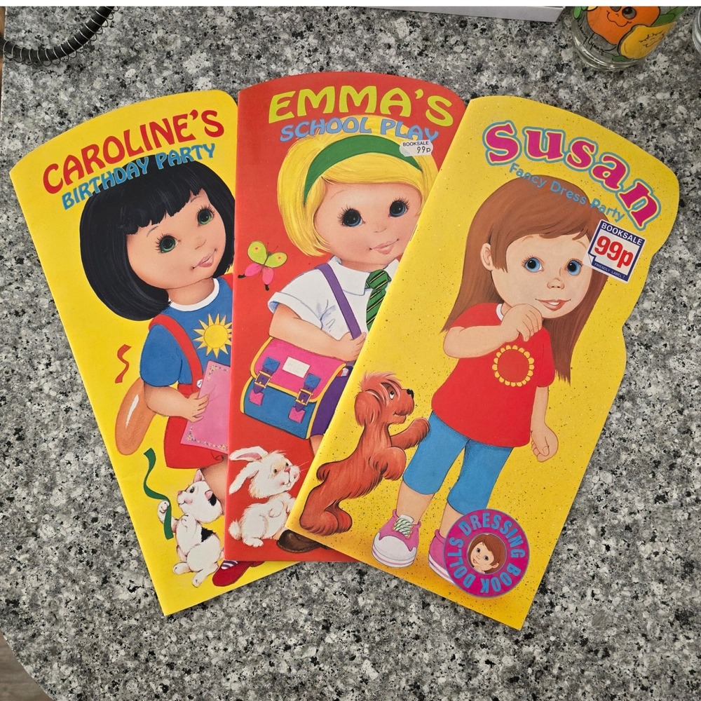 Grandreams Vintage Paper Doll Books Set of 3 Caroline Emma Susan 1990s‎ Unused